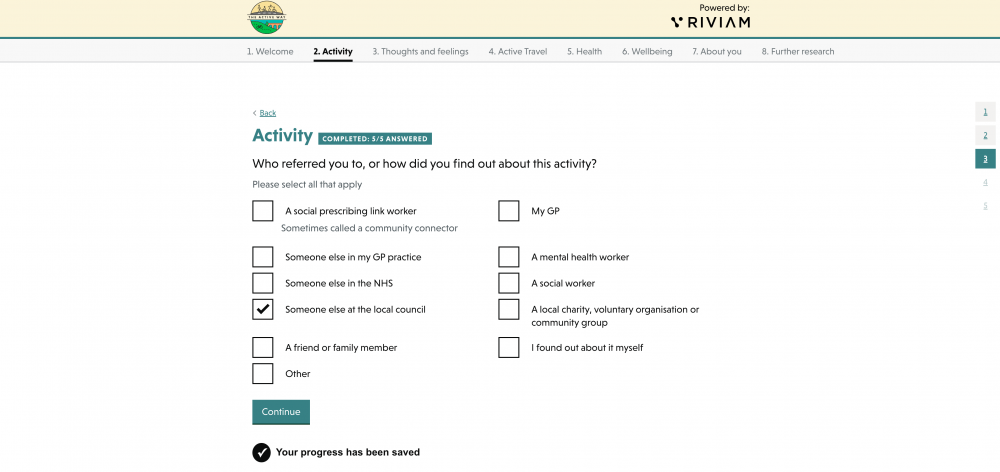 Riviam Questionnaire Outcome Form